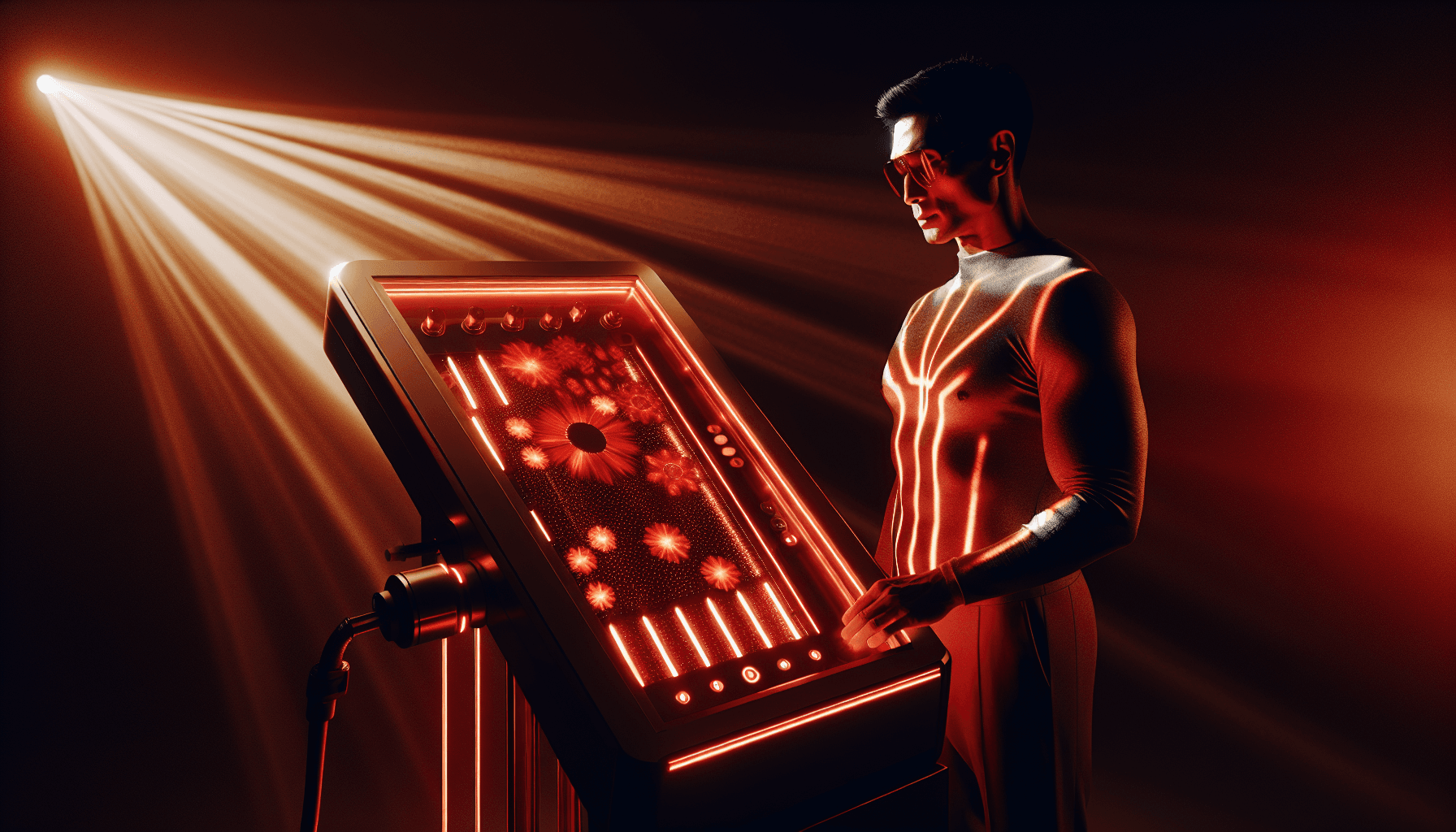 Red light therapy panel emitting 660nm and 850nm wavelengths for anti-aging photobiomodulation